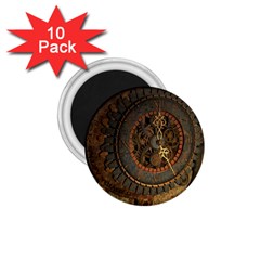 Steampunk, Awesoeme Clock, Rusty Metal 1 75  Magnets (10 Pack)  by FantasyWorld7