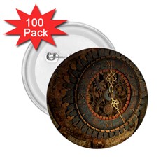 Steampunk, Awesoeme Clock, Rusty Metal 2 25  Buttons (100 Pack)  by FantasyWorld7