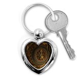 Steampunk, Awesoeme Clock, Rusty Metal Key Chains (Heart)  Front