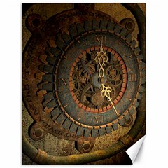 Steampunk, Awesoeme Clock, Rusty Metal Canvas 18  X 24   by FantasyWorld7