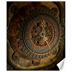 Steampunk, Awesoeme Clock, Rusty Metal Canvas 20  X 24   by FantasyWorld7