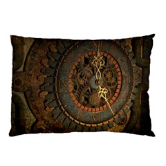 Steampunk, Awesoeme Clock, Rusty Metal Pillow Case by FantasyWorld7