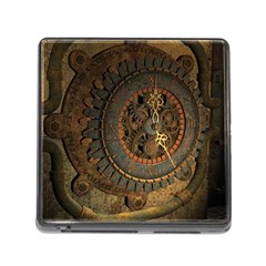 Steampunk, Awesoeme Clock, Rusty Metal Memory Card Reader (square)