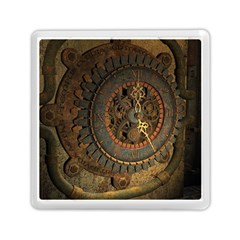 Steampunk, Awesoeme Clock, Rusty Metal Memory Card Reader (square)  by FantasyWorld7