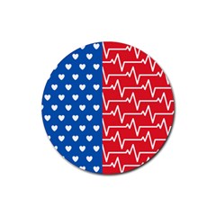 Usa Flag Rubber Coaster (round)  by stockimagefolio1