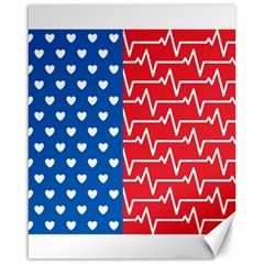 Usa Flag Canvas 16  X 20  