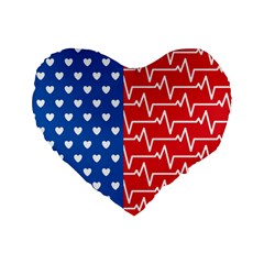 Usa Flag Standard 16  Premium Heart Shape Cushions by stockimagefolio1