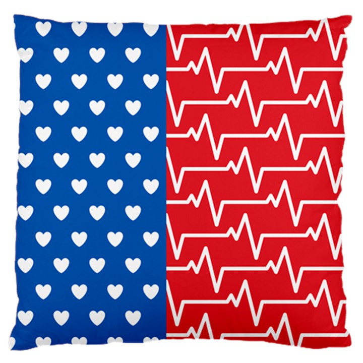 Usa Flag Large Flano Cushion Case (Two Sides)