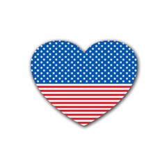 Usa Flag Rubber Coaster (heart)  by stockimagefolio1