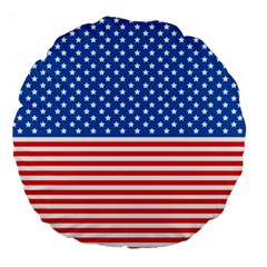 Usa Flag Large 18  Premium Round Cushions by stockimagefolio1