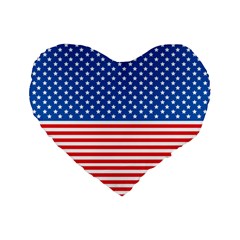 Usa Flag Standard 16  Premium Heart Shape Cushions by stockimagefolio1