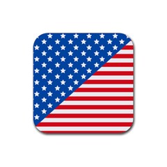 Usa Flag Rubber Coaster (square)  by stockimagefolio1