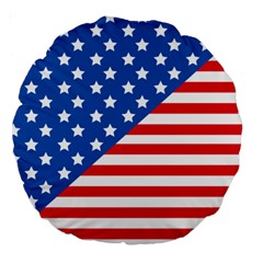 Usa Flag Large 18  Premium Round Cushions