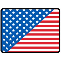 Usa Flag Double Sided Fleece Blanket (large)  by stockimagefolio1