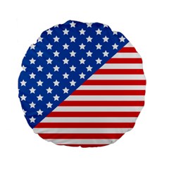 Usa Flag Standard 15  Premium Flano Round Cushions by stockimagefolio1