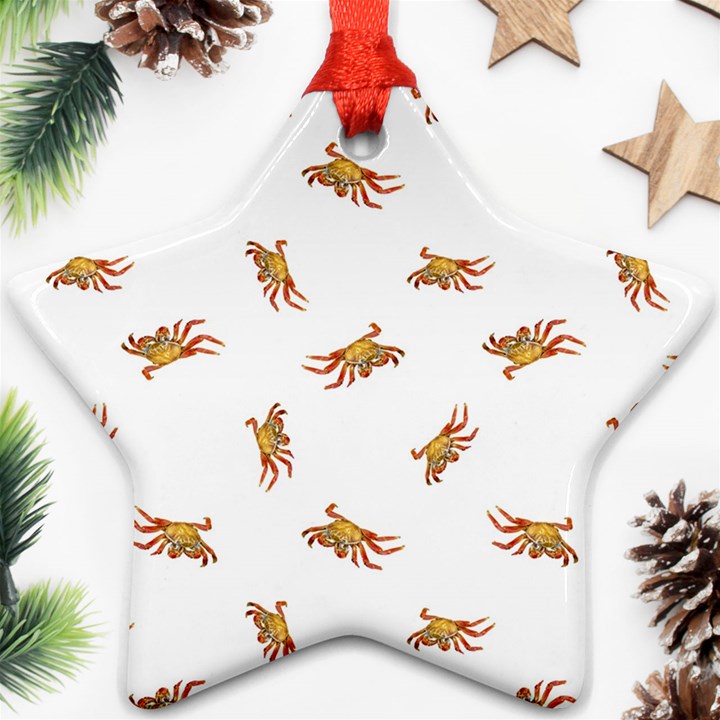 Crabs Photo Collage Pattern Design Ornament (Star)