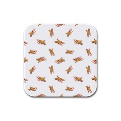 Crabs Photo Collage Pattern Design Rubber Square Coaster (4 Pack)  by dflcprints