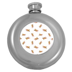 Crabs Photo Collage Pattern Design Round Hip Flask (5 Oz) by dflcprints