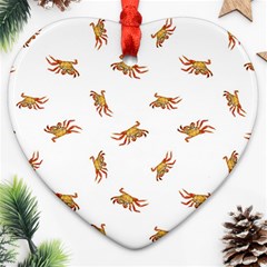 Crabs Photo Collage Pattern Design Heart Ornament (two Sides) by dflcprints