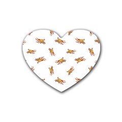 Crabs Photo Collage Pattern Design Rubber Coaster (heart)  by dflcprints