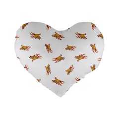 Crabs Photo Collage Pattern Design Standard 16  Premium Flano Heart Shape Cushions by dflcprints