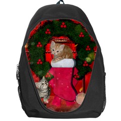 Christmas, Funny Kitten With Gifts Backpack Bag by FantasyWorld7