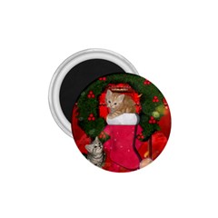 Christmas, Funny Kitten With Gifts 1 75  Magnets by FantasyWorld7