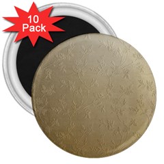 Gold Floral Royal Pattern  3  Magnets (10 Pack)  by paulaoliveiradesign