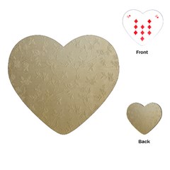 Gold Floral Royal Pattern  Playing Cards (heart) 