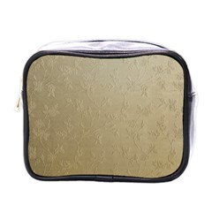 Gold Floral Royal Pattern  Mini Toiletries Bags by paulaoliveiradesign