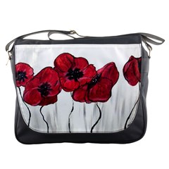 Main Street Poppies Hr Aceo Messenger Bags by artbyjacquie