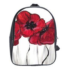 Main Street Poppies Hr Aceo School Bag (xl) by artbyjacquie