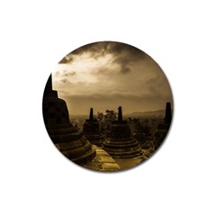 Borobudur Temple Indonesia Magnet 3  (round) by Nexatart