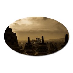 Borobudur Temple Indonesia Oval Magnet by Nexatart