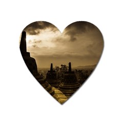 Borobudur Temple Indonesia Heart Magnet by Nexatart