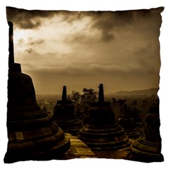 Borobudur Temple Indonesia Large Cushion Case (two Sides) by Nexatart