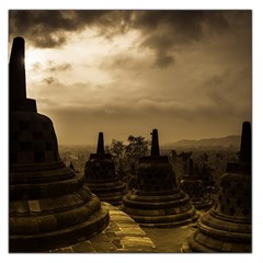 Borobudur Temple Indonesia Large Satin Scarf (square) by Nexatart