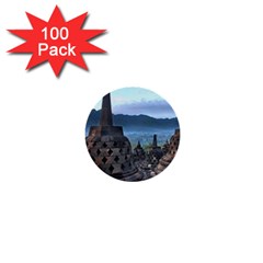 Borobudur Temple  Morning Serenade 1  Mini Buttons (100 Pack)  by Nexatart