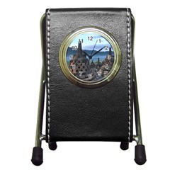 Borobudur Temple  Morning Serenade Pen Holder Desk Clocks by Nexatart