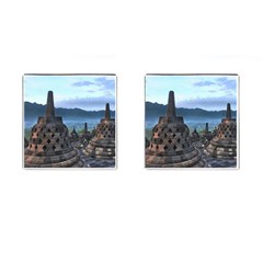 Borobudur Temple  Morning Serenade Cufflinks (square) by Nexatart