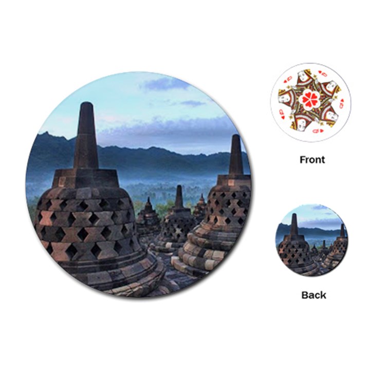 Borobudur Temple  Morning Serenade Playing Cards (Round) 