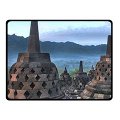 Borobudur Temple  Morning Serenade Fleece Blanket (small) by Nexatart