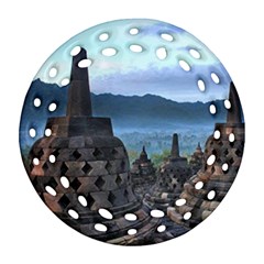 Borobudur Temple  Morning Serenade Round Filigree Ornament (two Sides) by Nexatart