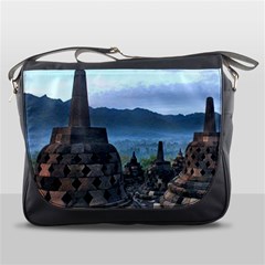 Borobudur Temple  Morning Serenade Messenger Bags by Nexatart