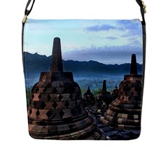 Borobudur Temple  Morning Serenade Flap Messenger Bag (l)  by Nexatart