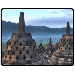 Borobudur Temple  Morning Serenade Double Sided Fleece Blanket (medium)  by Nexatart