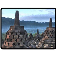 Borobudur Temple  Morning Serenade Double Sided Fleece Blanket (large)  by Nexatart