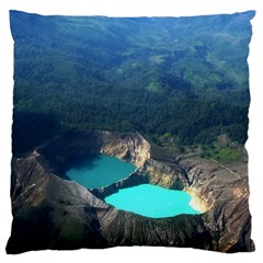 Kelimutu Crater Lakes  Indonesia Large Cushion Case (one Side) by Nexatart