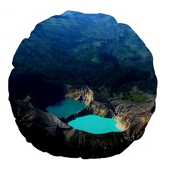 Kelimutu Crater Lakes  Indonesia Large 18  Premium Flano Round Cushions by Nexatart