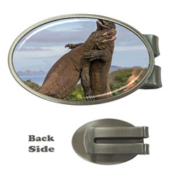 Komodo Dragons Fight Money Clips (oval)  by Nexatart